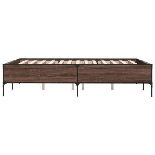 Okvir kreveta boja hrasta 120x200 cm konstruirano drvo i metal Smeđi hrast 120 x 200 cm 44 cm Cijena