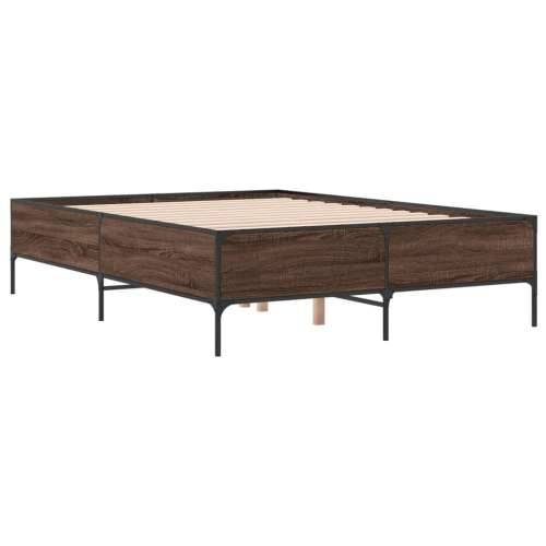 Okvir kreveta boja hrasta 120x200 cm konstruirano drvo i metal Smeđi hrast 120 x 200 cm 44 cm Cijena