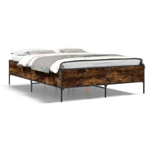 Okvir za krevet boja hrasta 120x190cm konstruirano drvo i metal - Dimljeni hrast 120 x 190 cm 44 cm Cijena
