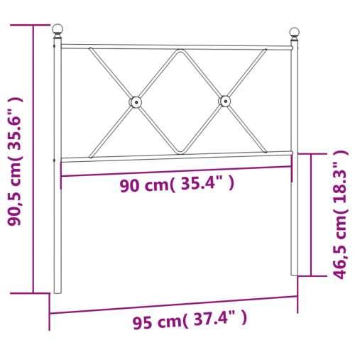 Metalno uzglavlje crno 90 cm - Crna 90 cm 1 Cijena
