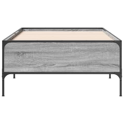 Okvir za krevet boja hrasta 100x200cm konstruirano drvo i metal - Sivi hrast sonoma 100 x 200 cm 44 cm Cijena
