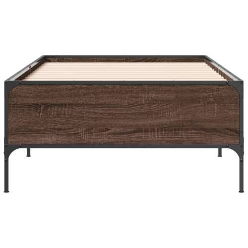 Okvir za krevet smeđi hrast 90x200 cm konstruirano drvo i metal - Smeđi hrast 90 x 200 cm 44 cm Cijena