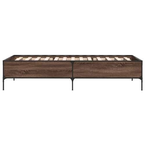 Okvir za krevet smeđi hrast 90x200 cm konstruirano drvo i metal - Smeđi hrast 90 x 200 cm 44 cm Cijena