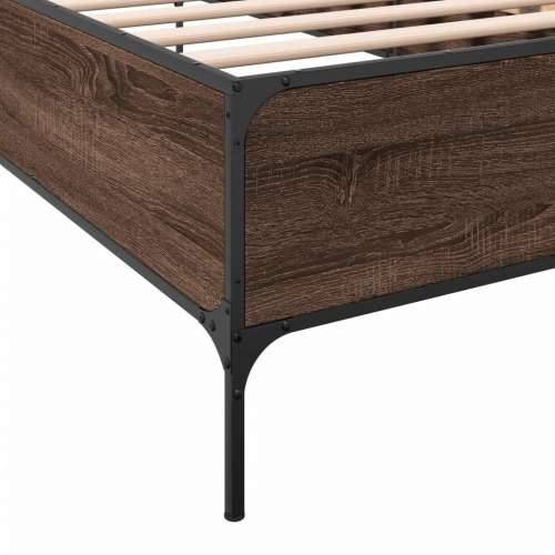 Okvir za krevet smeđi hrast 90x200 cm konstruirano drvo i metal - Smeđi hrast 90 x 200 cm 44 cm Cijena