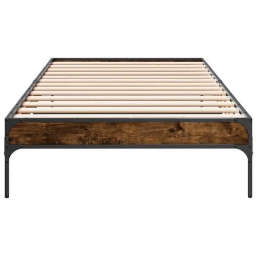Okvir za krevet boja hrasta 90x200 cm konstruirano drvo i metal - Dimljeni hrast 90 x 200 cm 30 cm Cijena