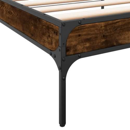 Okvir za krevet boja hrasta 90x200 cm konstruirano drvo i metal - Dimljeni hrast 90 x 200 cm 30 cm Cijena