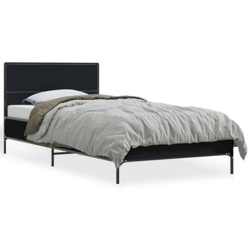 Okvir kreveta crni 90 x 200 cm konstruirano drvo i metal - Crna 90 x 200 cm Cijena