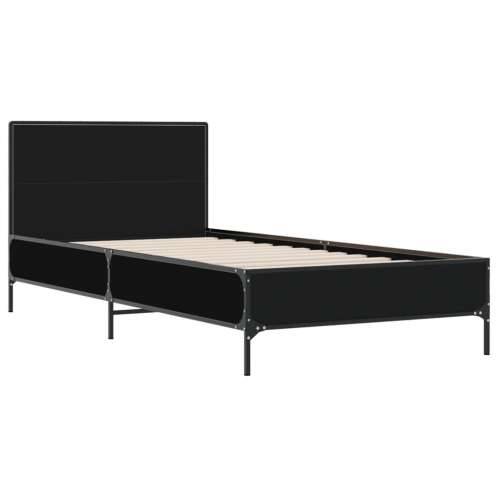 Okvir kreveta crni 90 x 200 cm konstruirano drvo i metal - Crna 90 x 200 cm Cijena