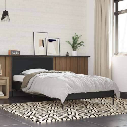 Okvir kreveta crni 90 x 200 cm konstruirano drvo i metal - Crna 90 x 200 cm Cijena