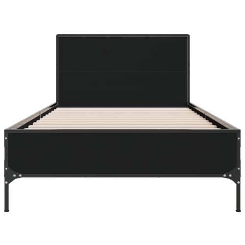 Okvir kreveta crni 90 x 200 cm konstruirano drvo i metal - Crna 90 x 200 cm Cijena