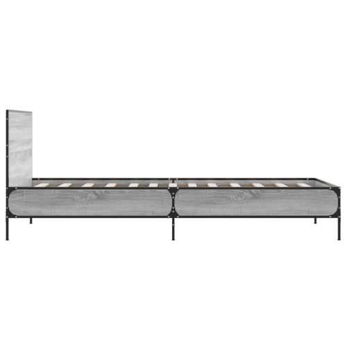Okvir za krevet boja hrasta 90x200 cm konstruirano drvo i metal - Sivi hrast sonoma 90 x 200 cm Cijena