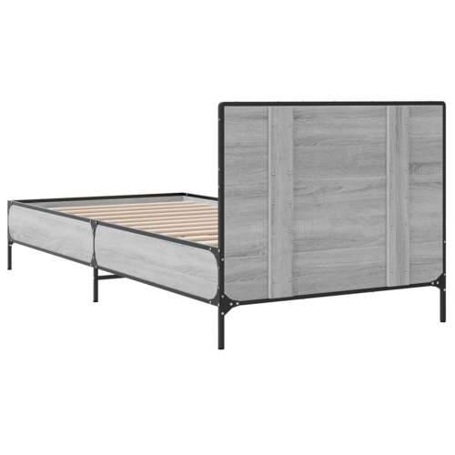 Okvir za krevet boja hrasta 90x200 cm konstruirano drvo i metal - Sivi hrast sonoma 90 x 200 cm Cijena