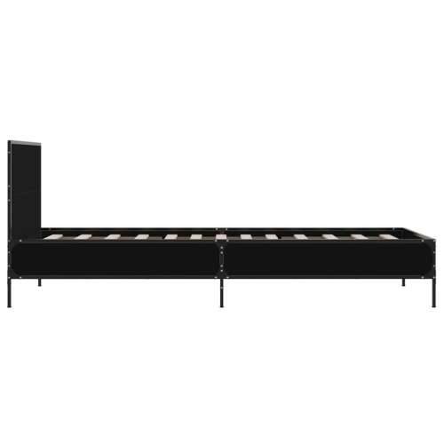Okvir za krevet crni 75 x 190 cm od konstruirano drvo i metal - Crna 75 x 190 cm Cijena