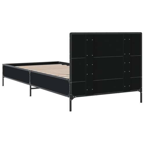 Okvir za krevet crni 75 x 190 cm od konstruirano drvo i metal - Crna 75 x 190 cm Cijena