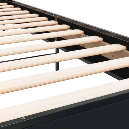 Okvir za krevet crni 75 x 190 cm od konstruirano drvo i metal - Crna 75 x 190 cm Cijena