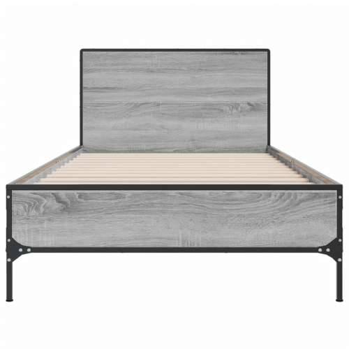 Okvir za krevet boja hrasta 75x190 cm konstruirano drvo i metal - Sivi hrast sonoma 75 x 190 cm Cijena