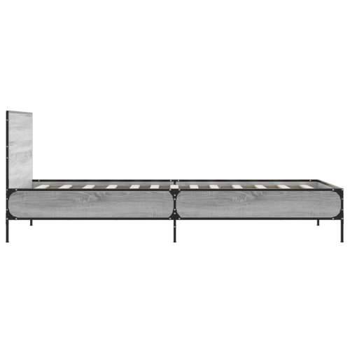 Okvir za krevet boja hrasta 75x190 cm konstruirano drvo i metal - Sivi hrast sonoma 75 x 190 cm Cijena