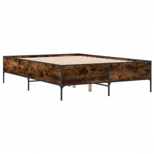 Okvir kreveta boja hrasta 140x190 cm konstruirano drvo i metal - Dimljeni hrast 140 x 190 cm 44 cm Cijena