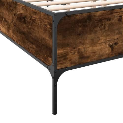 Okvir kreveta boja hrasta 140x190 cm konstruirano drvo i metal - Dimljeni hrast 140 x 190 cm 44 cm Cijena