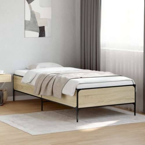Okvir za krevet boja hrasta 100x200cm konstruirano drvo i metal - sonoma hrast 100 x 200 cm 44 cm Cijena