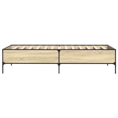 Okvir za krevet boja hrasta 100x200cm konstruirano drvo i metal - sonoma hrast 100 x 200 cm 44 cm Cijena