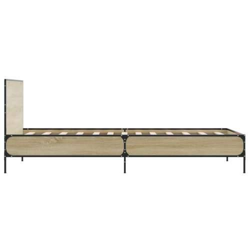 Okvir za krevet boja hrasta 90x200 cm konstruirano drvo i metal - sonoma hrast 90 x 200 cm Cijena