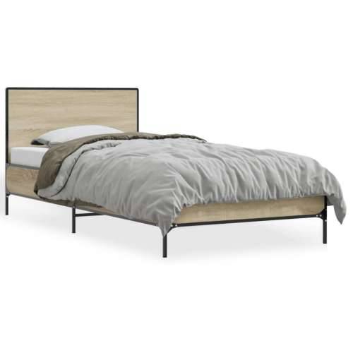 Okvir za krevet boja hrasta 75x190 cm konstruirano drvo i metal - sonoma hrast 75 x 190 cm Cijena