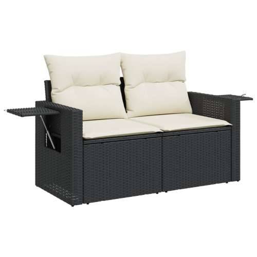 Vrtna garnitura - 9-dijelni set vrtnih sofa s jastucima crni od poliratana - Crna i krem bez spremišta 1 Cijena