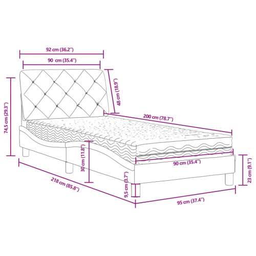 Krevet s madracem tamnozeleni 90x200 cm baršunasti - Tamnozelena 90 x 200 cm Cijena