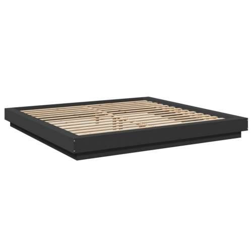 Okvir kreveta s LED svjetlima crni 200x200 cm konstruirano drvo - Crna 200 x 200 cm Cijena