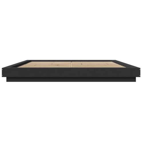 Okvir kreveta s LED svjetlima crni 200x200 cm konstruirano drvo - Crna 200 x 200 cm Cijena