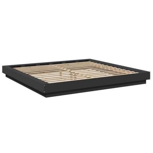 Okvir kreveta s LED svjetlima crni 200x200 cm konstruirano drvo - Crna 200 x 200 cm Cijena