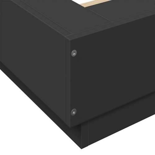 Okvir kreveta s LED svjetlima crni 200x200 cm konstruirano drvo - Crna 200 x 200 cm Cijena