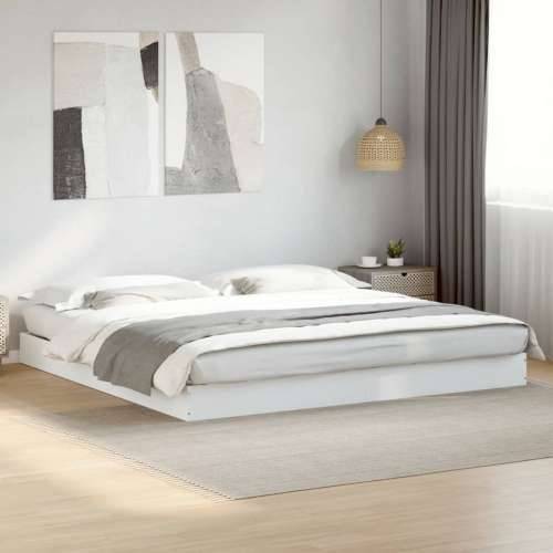 Okvir za krevet bijeli 200 x 200 cm od konstruiranog drva - Bijela 200 x 200 cm 17 cm Cijena