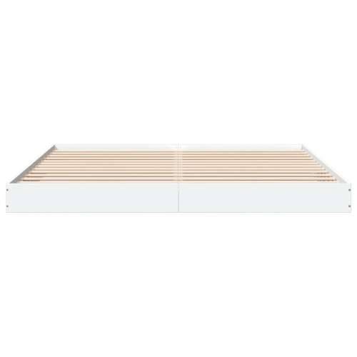 Okvir za krevet bijeli 200 x 200 cm od konstruiranog drva - Bijela 200 x 200 cm 17 cm Cijena
