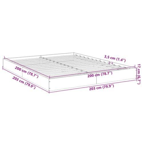 Okvir za krevet bijeli 200 x 200 cm od konstruiranog drva - Bijela 200 x 200 cm 17 cm Cijena