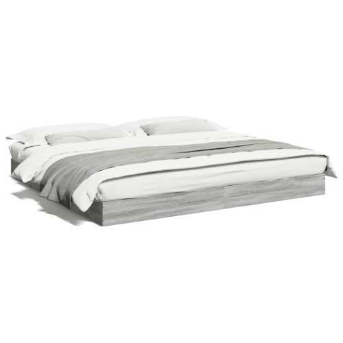 Okvir za krevet boja hrasta 200x200 cm od konstruiranog drva - Sivi hrast sonoma 200 x 200 cm 17 cm Cijena