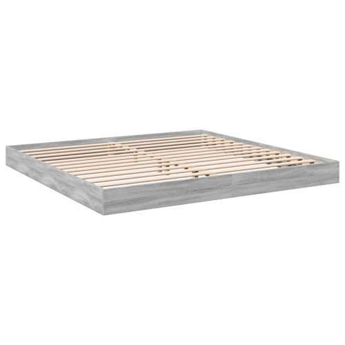 Okvir za krevet boja hrasta 200x200 cm od konstruiranog drva - Sivi hrast sonoma 200 x 200 cm 17 cm Cijena
