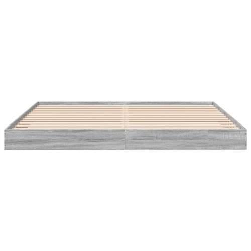 Okvir za krevet boja hrasta 200x200 cm od konstruiranog drva - Sivi hrast sonoma 200 x 200 cm 17 cm Cijena