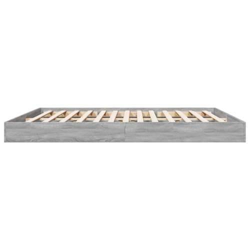 Okvir za krevet boja hrasta 200x200 cm od konstruiranog drva - Sivi hrast sonoma 200 x 200 cm 17 cm Cijena