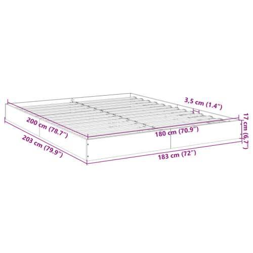 Okvir kreveta siva boja betona 180x200 cm od konstruiranog drva - Beton siva 180 x 200 cm 17 cm Cijena