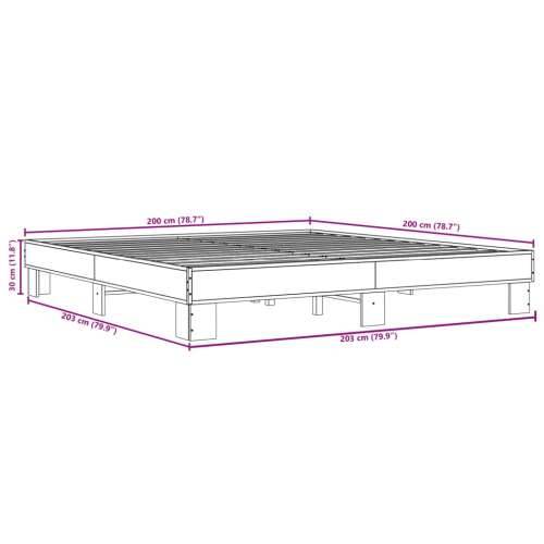Okvir za krevet smeđi hrast 200x200cm konstruirano drvo i metal - Smeđi hrast 200 x 200 cm Cijena