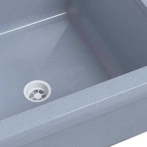 Lavabo - Umivaonik za zidnu montažu sivi 40 x 40 x 24 cm od smole Siva 40 x 40 x 24 cm Cijena