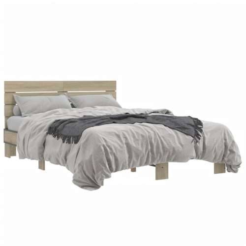 Okvir za krevet boja hrasta 140x190cm konstruirano drvo i metal - sonoma hrast 140 x 190 cm Cijena