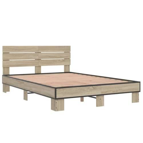 Okvir za krevet boja hrasta 140x190cm konstruirano drvo i metal - sonoma hrast 140 x 190 cm Cijena
