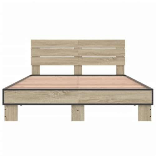 Okvir za krevet boja hrasta 140x190cm konstruirano drvo i metal - sonoma hrast 140 x 190 cm Cijena