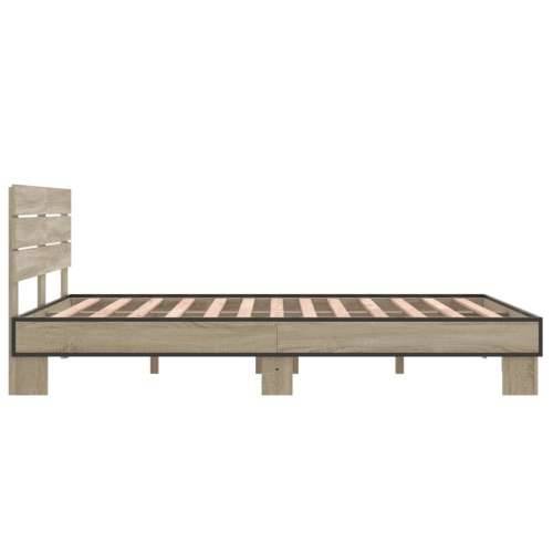 Okvir za krevet boja hrasta 140x190cm konstruirano drvo i metal - sonoma hrast 140 x 190 cm Cijena