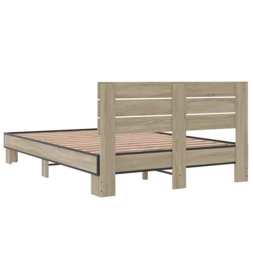 Okvir za krevet boja hrasta 140x190cm konstruirano drvo i metal - sonoma hrast 140 x 190 cm Cijena