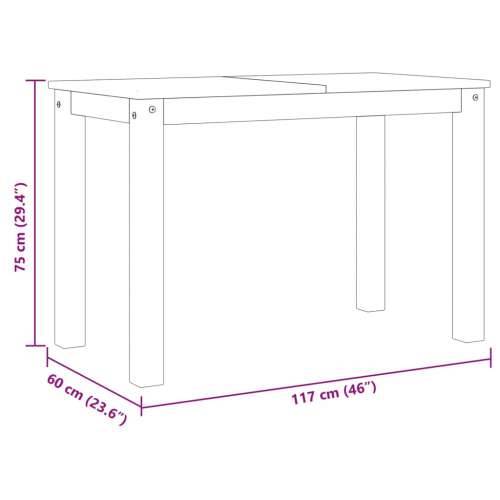 Blagovaonski stol Panama 117 x 60 x 75 cm od masivne borovine - 1 Smeđa 117 cm Cijena