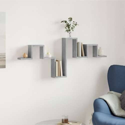 Zidna polica siva boja betona 104,5x10x43 cm konstruirano drvo - Beton siva 1 Cijena